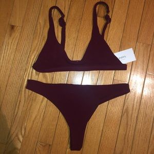 Burgundy High Rise Bikini